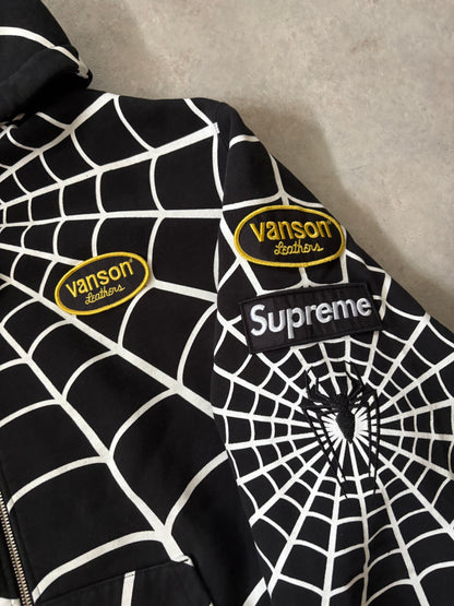 Supreme Vanson Leathers Spider-Man Zip Up Hoodie (Str. M)