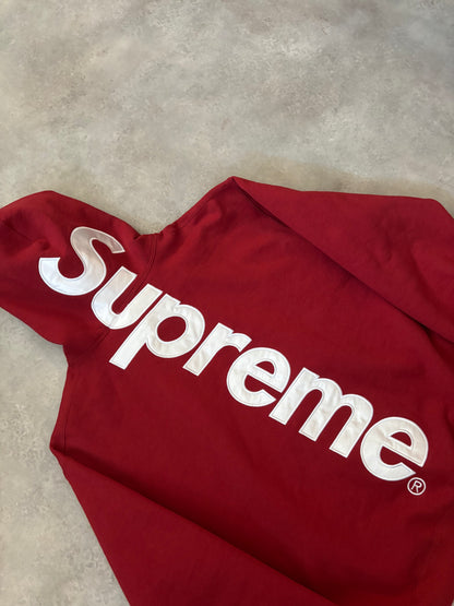 Supreme Satin Appliqué Hooded Sweatshirt (Str. L)