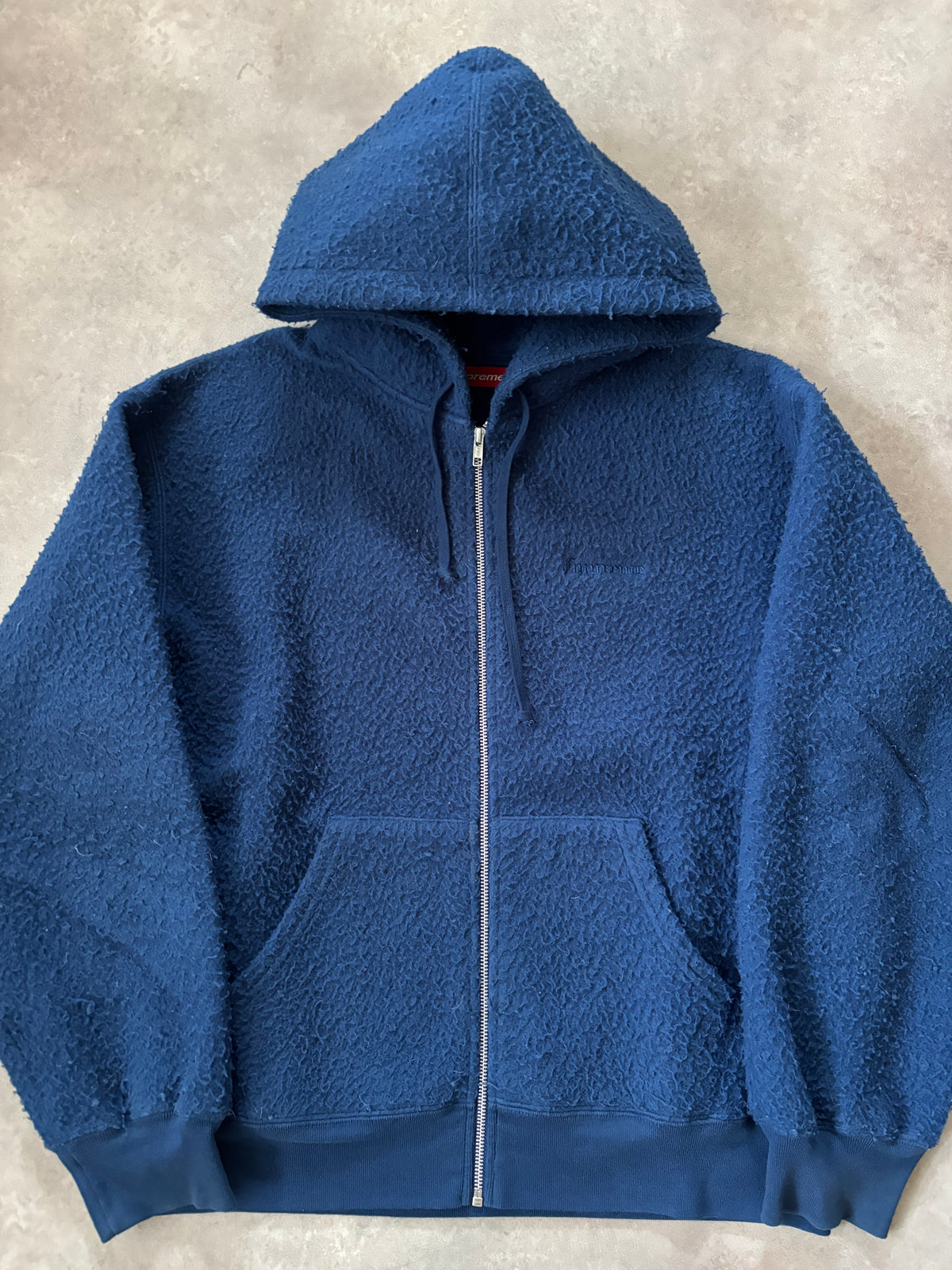 Supreme Pilled Zip Up Hooded Sweatshirt (Str. M)