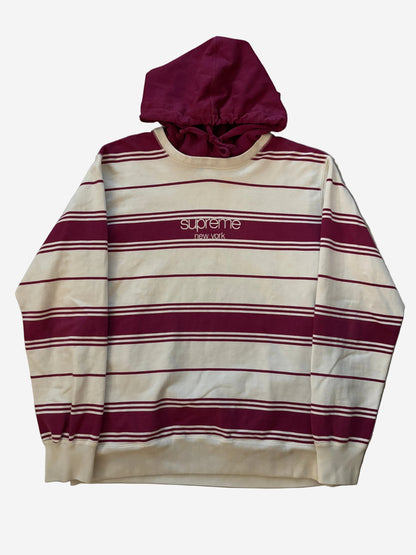 Supreme Striped Hooded Crewneck (Str. M)