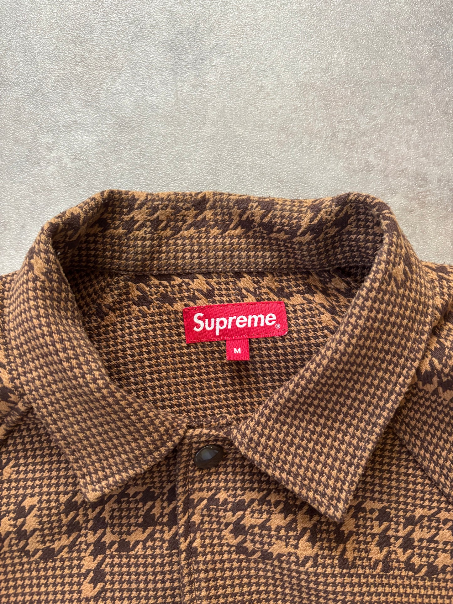 Supreme Houndstooth Logos Snap Front Jacket (Str. M)