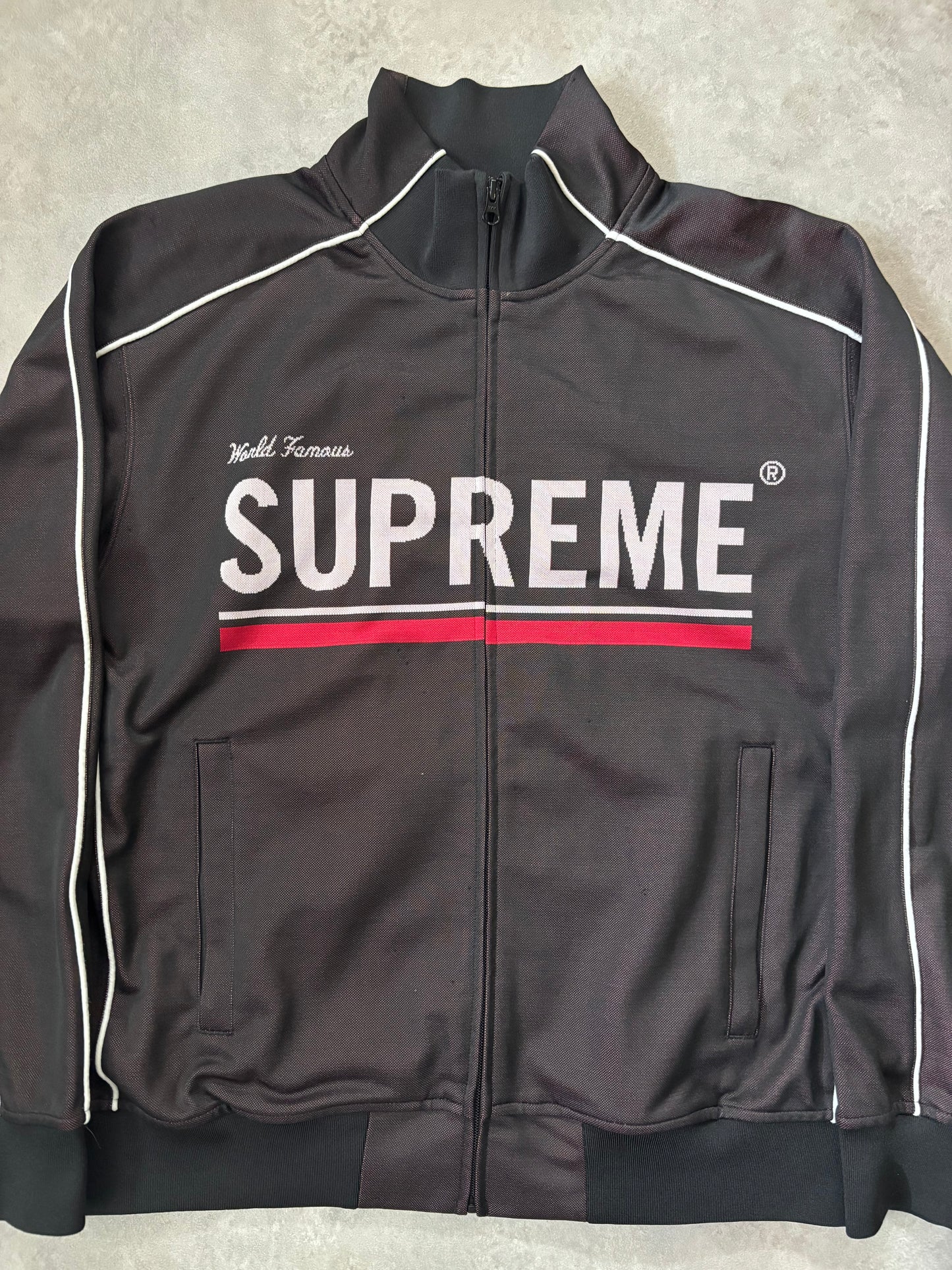 Supreme Phone Number Zip Up Sweatshirt (Str. L)