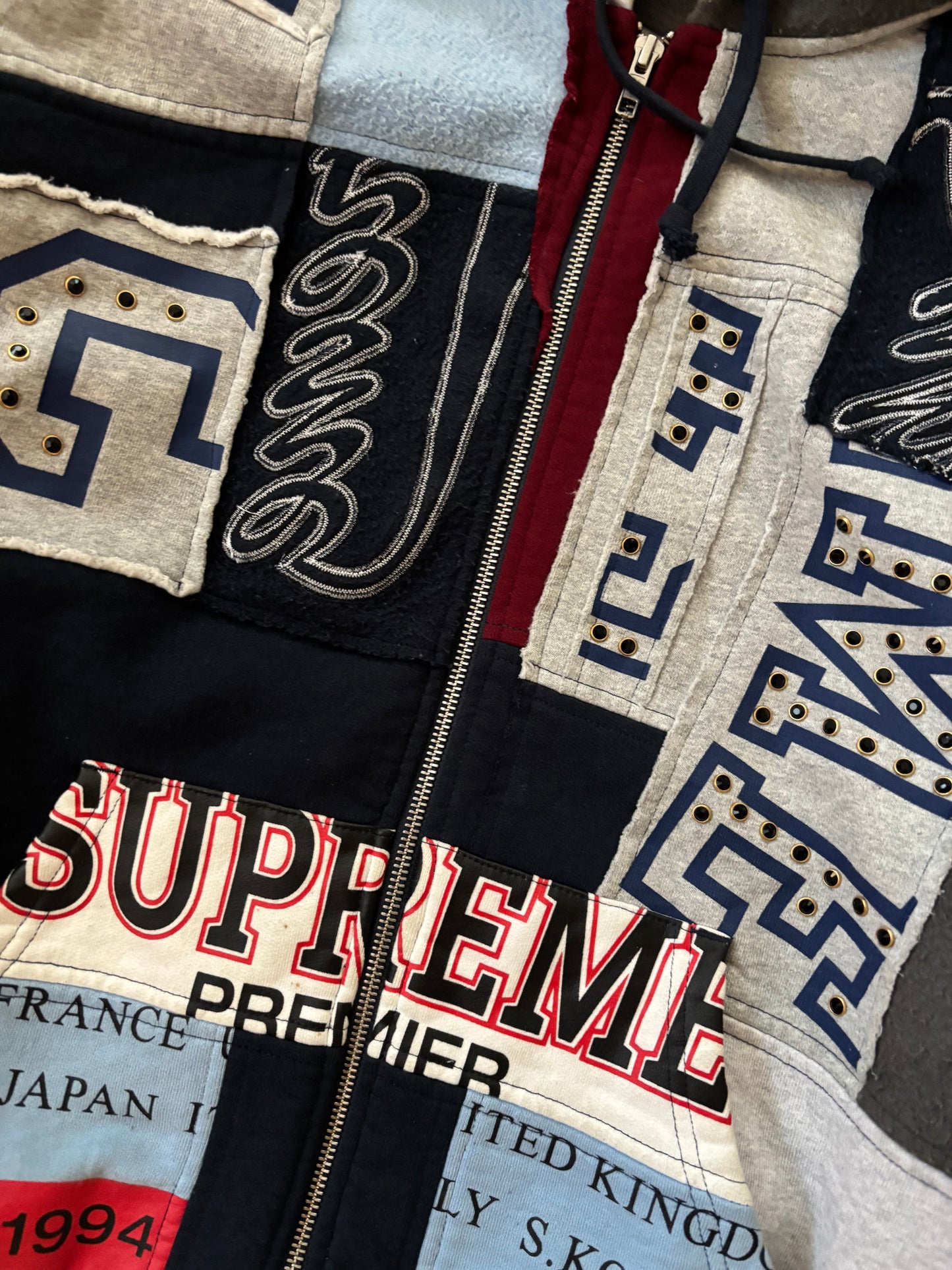 Supreme Patchwork Zip Up Hoodie (Str. S)