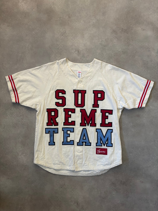Supreme Denim Baseball Jersey (Str. M)