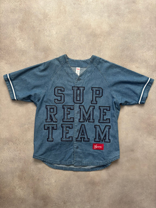 Supreme Denim Baseball Jersey (Str. M)