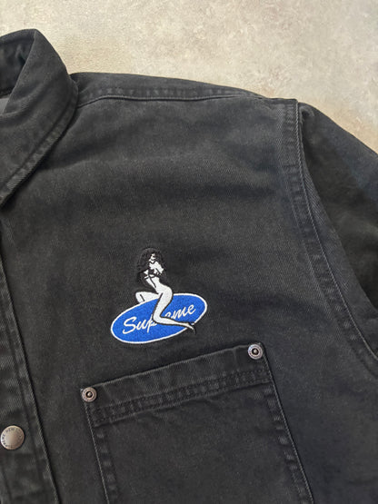 Supreme Quilted Lined Denim Snap Shirt (Str. M)