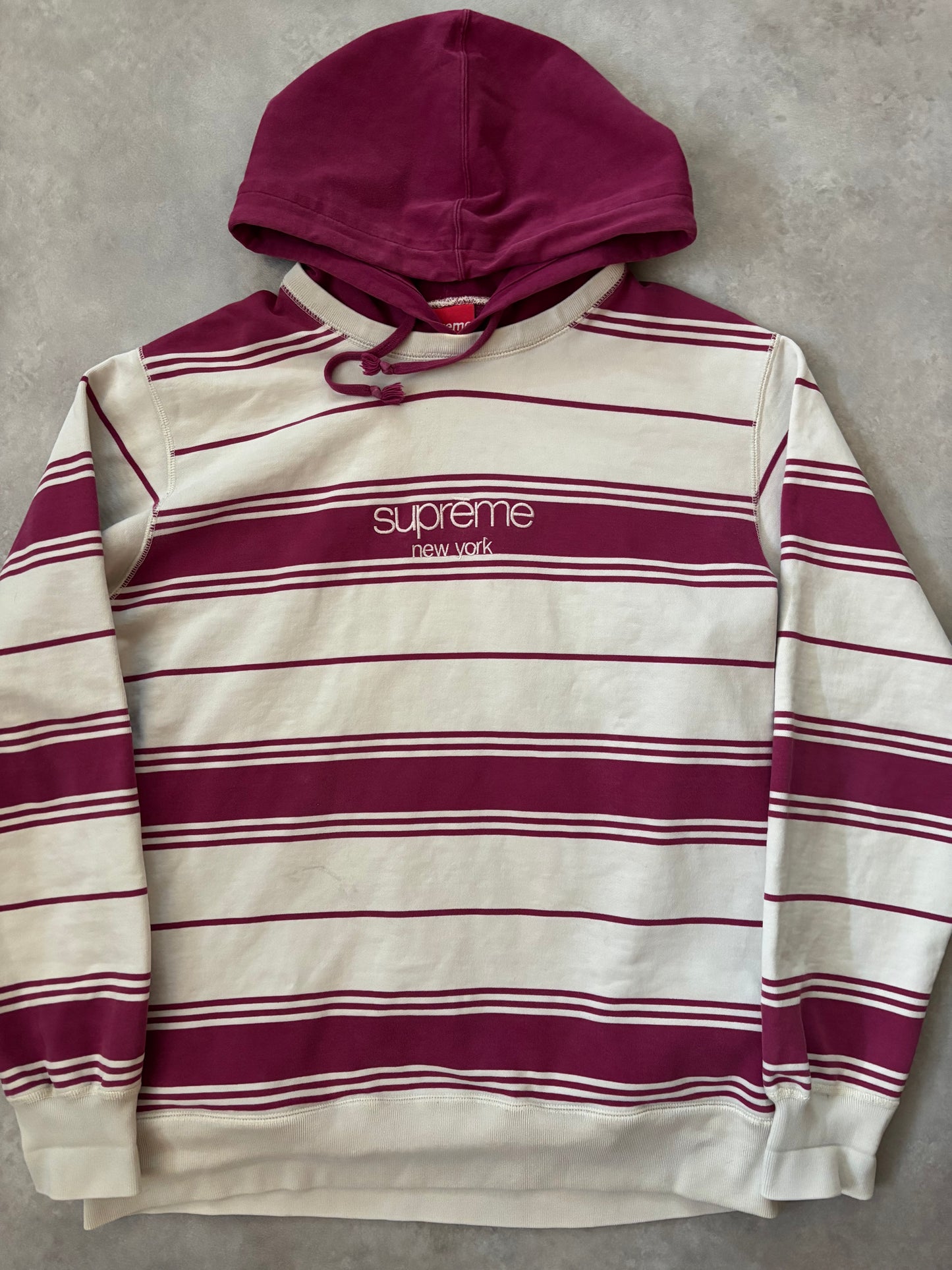 Supreme Striped Hooded Crewneck (Str. L)