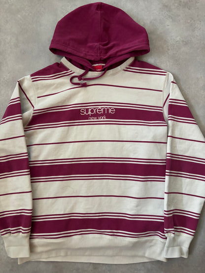 Supreme Striped Hooded Crewneck (Str. L)