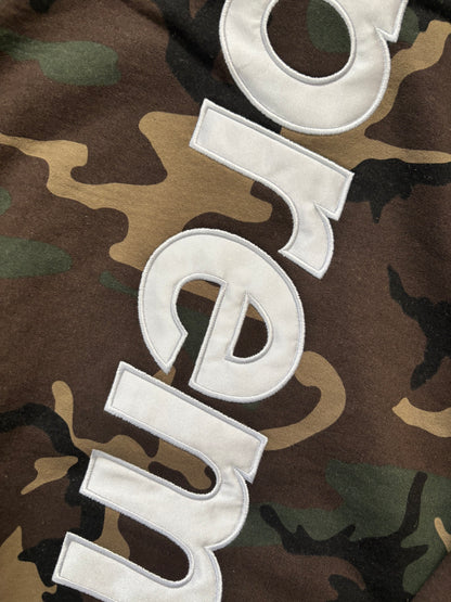 Supreme Satin Applique Hooded Sweatshirt (Str. M)