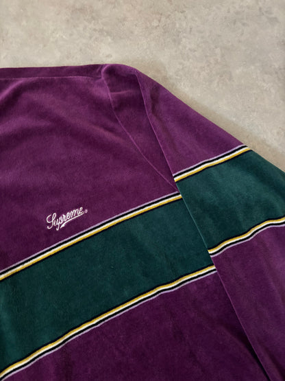 Supreme Stripe Velour Raglan L/S Polo (Str. L)