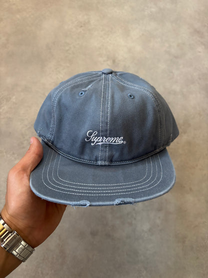 Supreme Distressed Script 6-Panel Cap