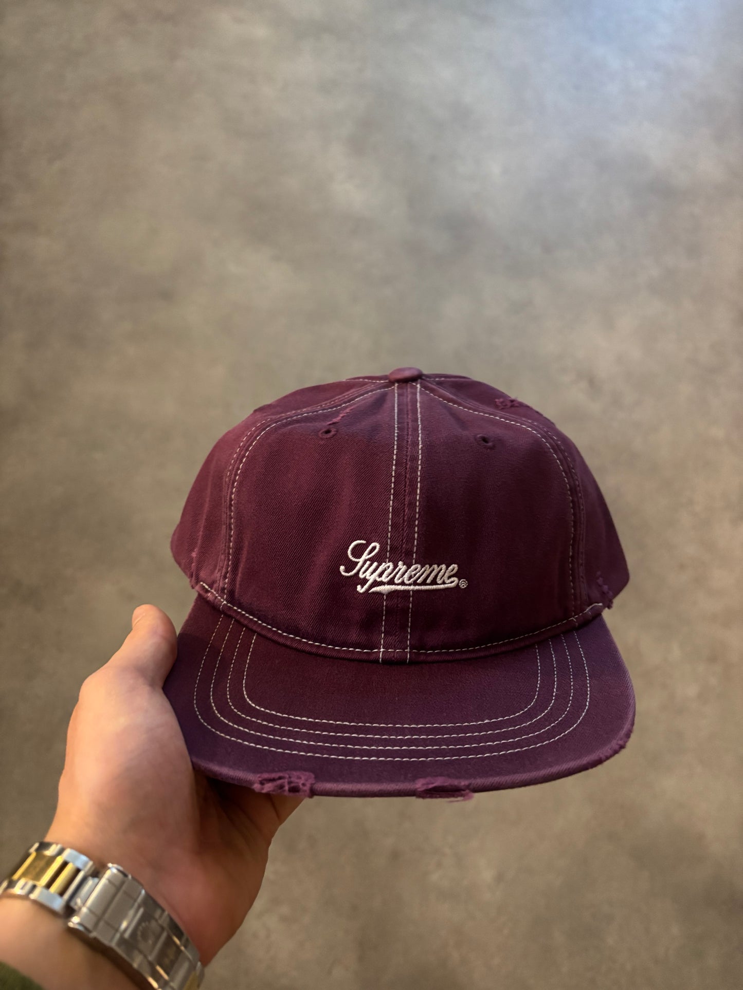 Supreme Distressed Script 6-Panel