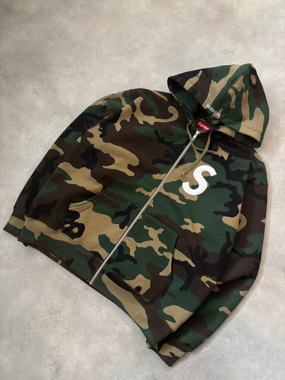 Supreme S Logo Zip Up Hooded Sweatshirt  (Str. M)