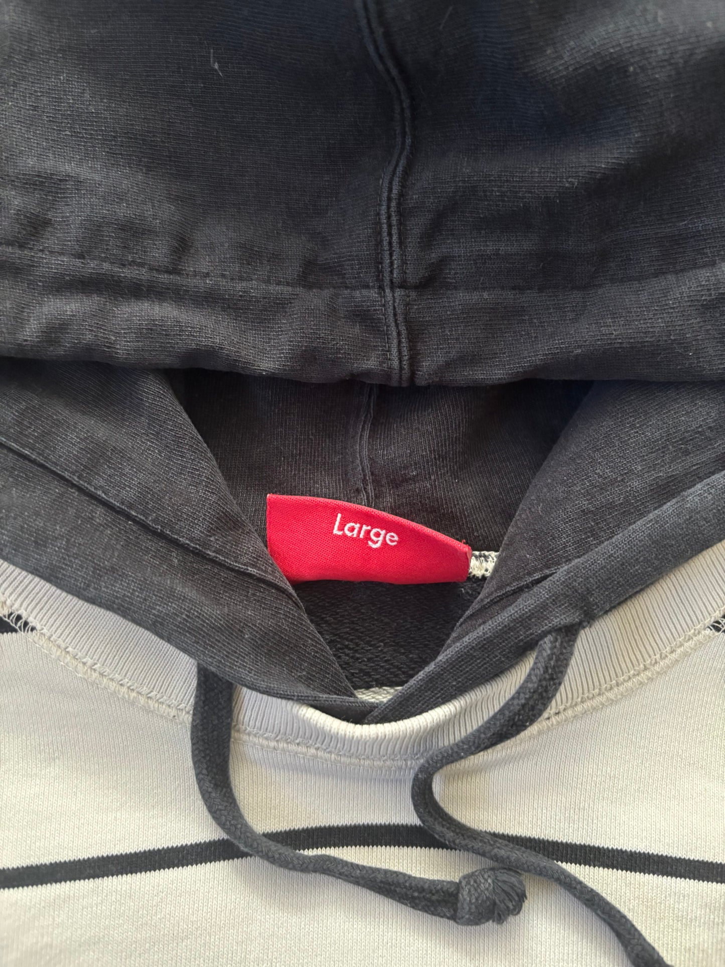 Supreme Striped Hooded Crewneck (Str. M)