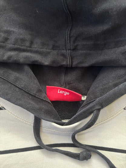 Supreme Striped Hooded Crewneck (Str. M)