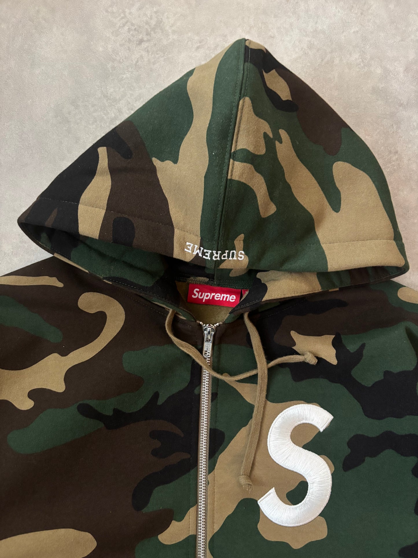 Supreme S Logo Zip Up Hooded Sweatshirt  (Str. M)