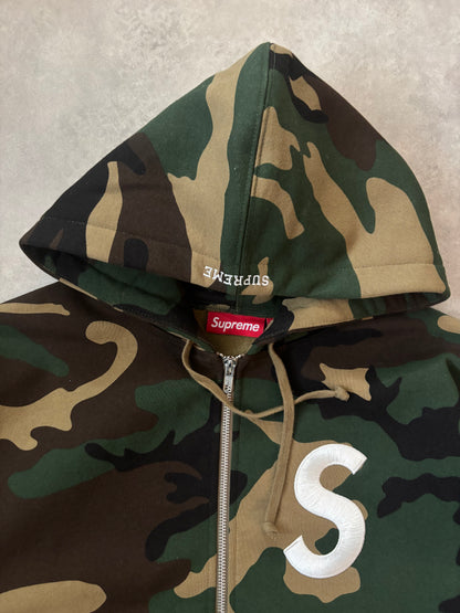 Supreme S Logo Zip Up Hooded Sweatshirt  (Str. M)