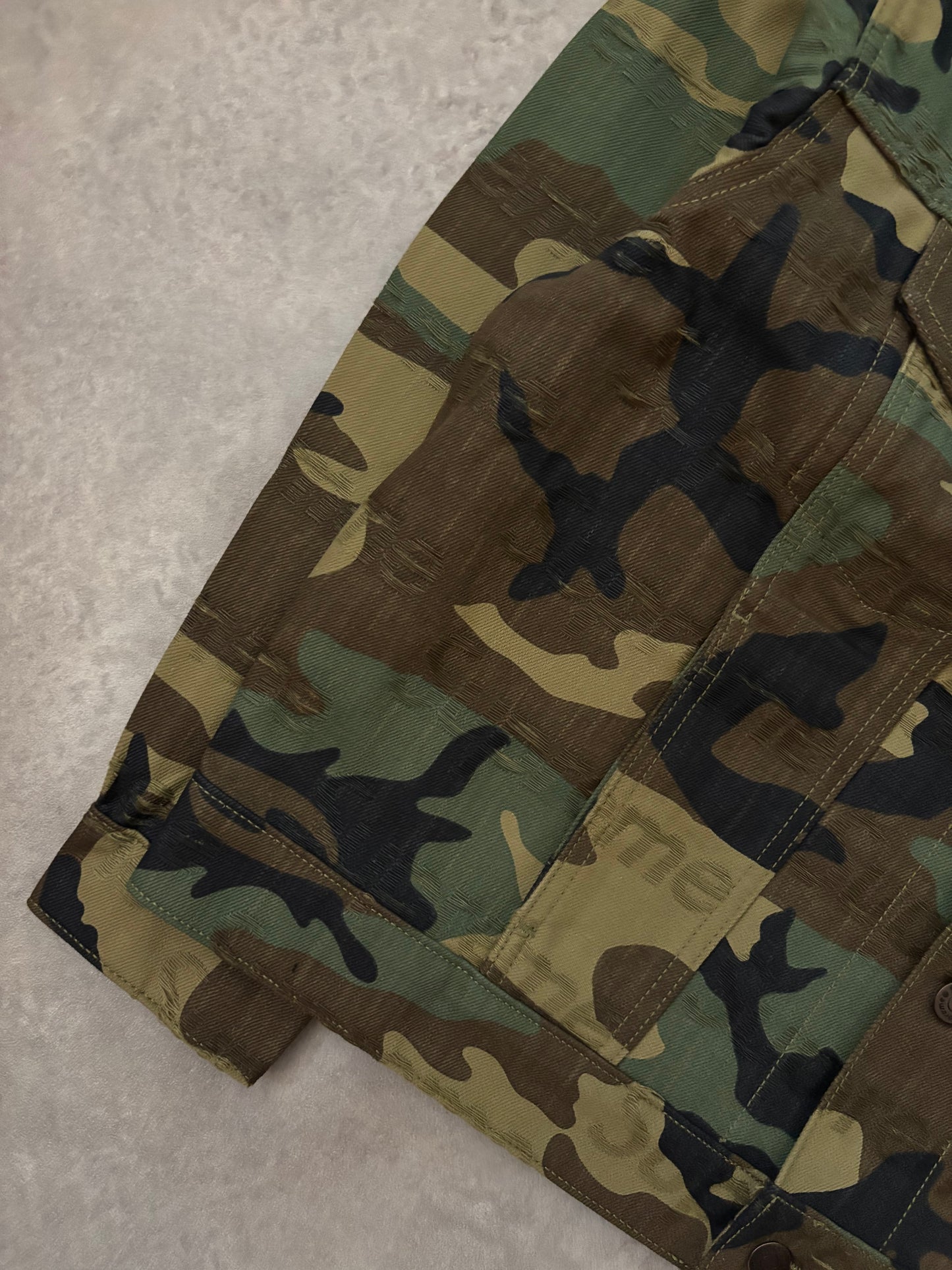 Supreme Jacquard Logos Denim Trucker Jacket