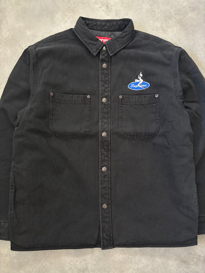 Supreme Quilted Lined Denim Snap Shirt (Str. M)