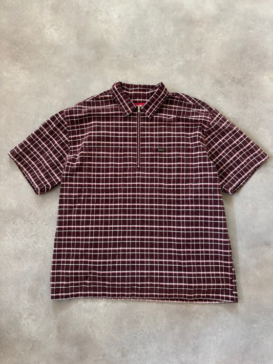 Supreme Plaid Corduroy Half Zip S/S Shirt (Str. M)