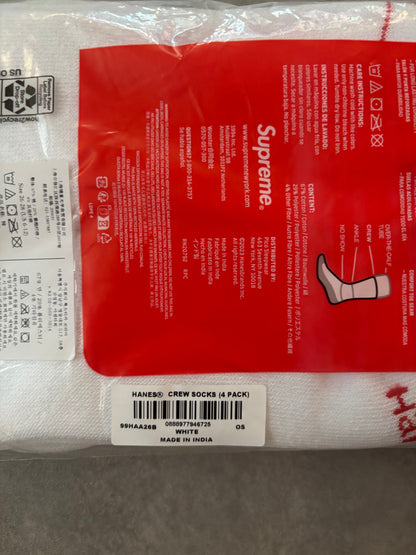 Supreme Hanes Crew Socks (4 Pack)