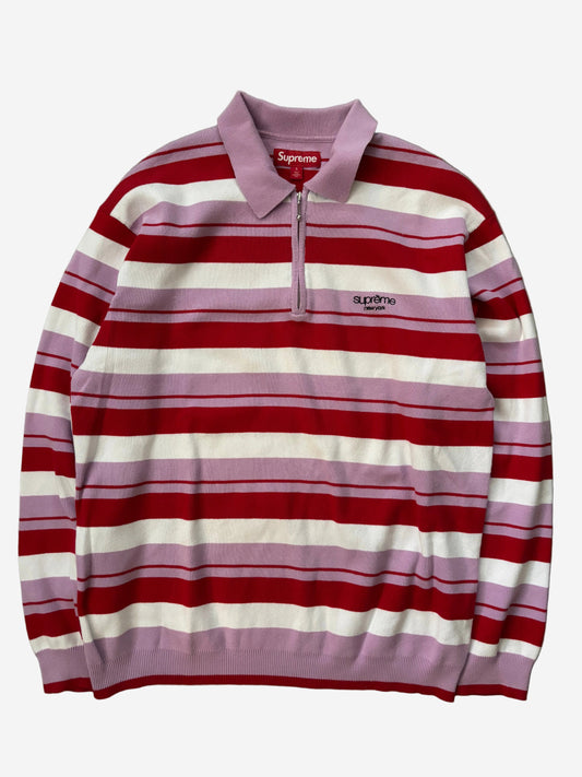 Supreme Stripe Zip L/S Polo (Str. S)