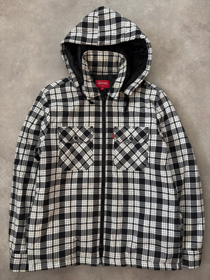 Supreme Lined Zip Up Hooded Flannel Shirt (Str. S)