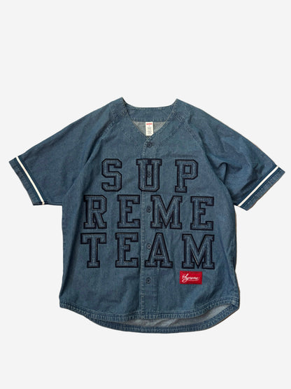 Supreme Denim Baseball Jersey (Str. M)