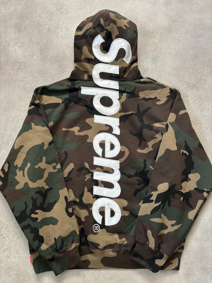 Supreme Satin Applique Hooded Sweatshirt (Str. M)