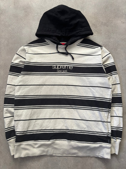 Supreme Striped Hooded Crewneck (Str. M)