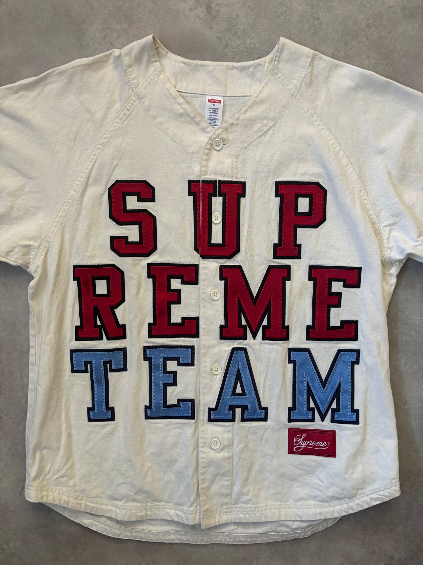 Supreme Denim Baseball Jersey (Str. M)