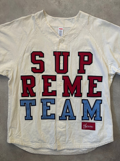 Supreme Denim Baseball Jersey (Str. M)