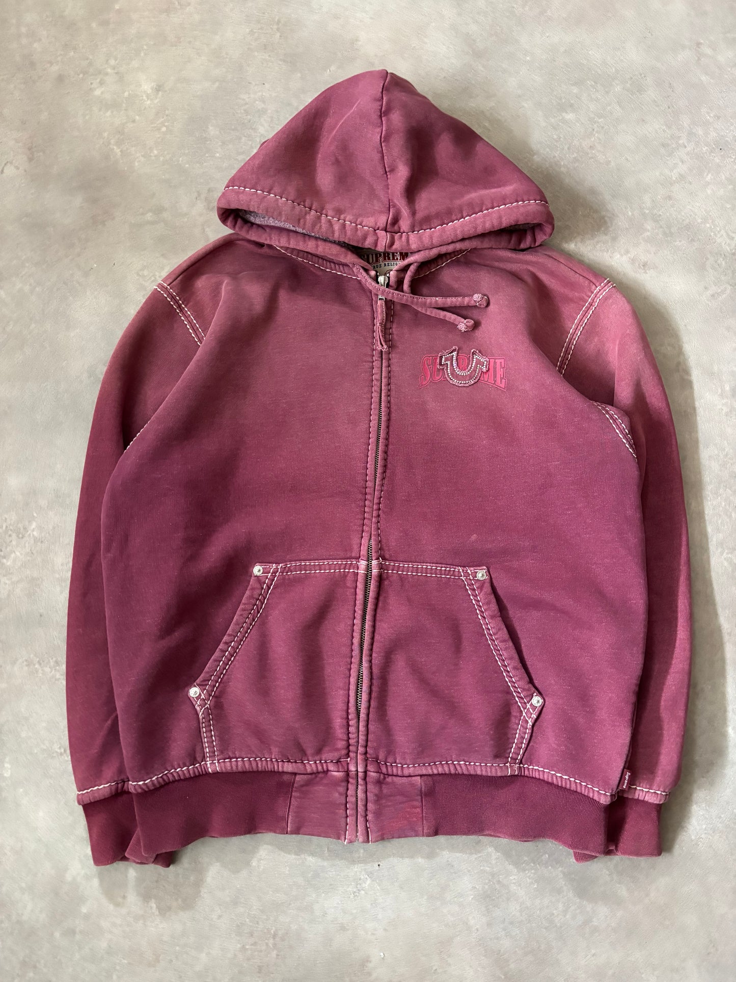 Supreme True Religion Zip Up Hooded Sweatshirt (Str. M)